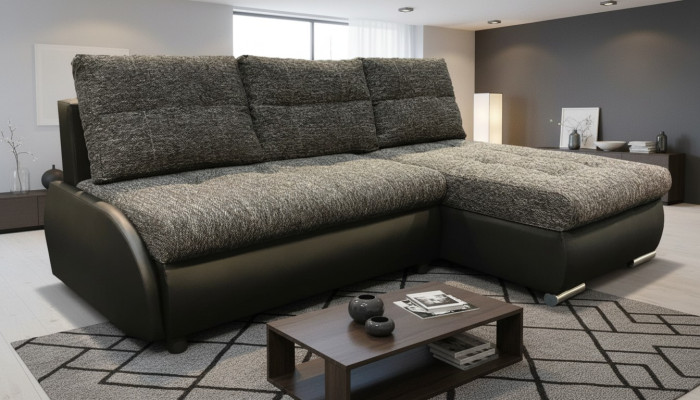 Design corner sofa, sleeper sofa, sofas, bed function, couch, leather, textile, upholstery, new