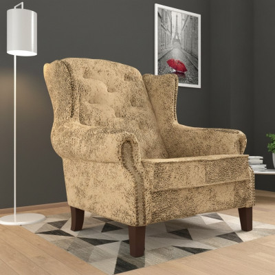 Wing chair lounge TV club cushion seat armchair design couch sofa