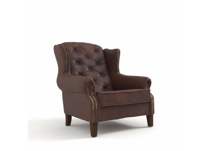 Designer armchair leather luxury TV couch relax 1-seater sofa lounge club