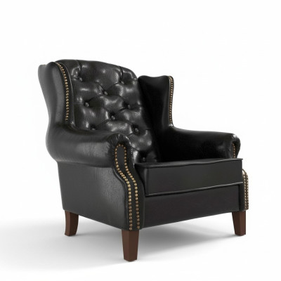 Wing chair armchair television design upholstery sofa couch chesterfield leather