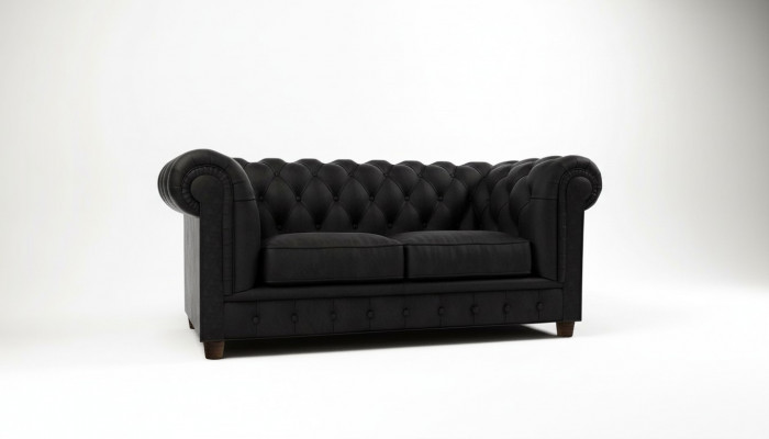 Design Chesterfield Sofa 2-seater Couch Upholstery Leather Sofas Living Room
