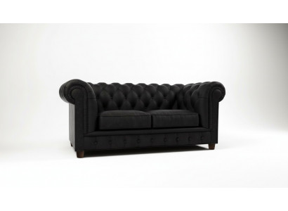 Design Chesterfield Sofa 2-seater Couch Upholstery Leather Sofas Living Room