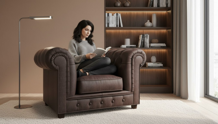 Chair, TV Seat, Club Lounge, Textile, Leather, Noble Design Chesterfield