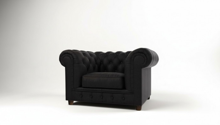 Noble design Chesterfield armchair upholstered TV seat lounge club textile
