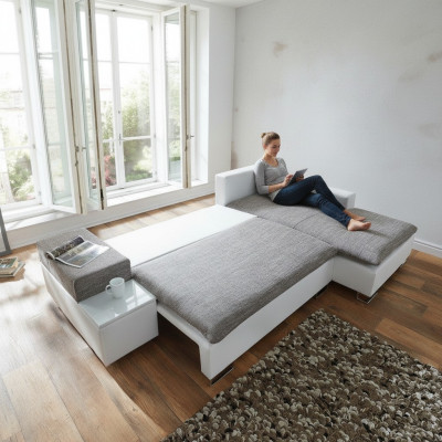 Sofa bed design corner sofa L-shape bed function textile couch sofas fabric