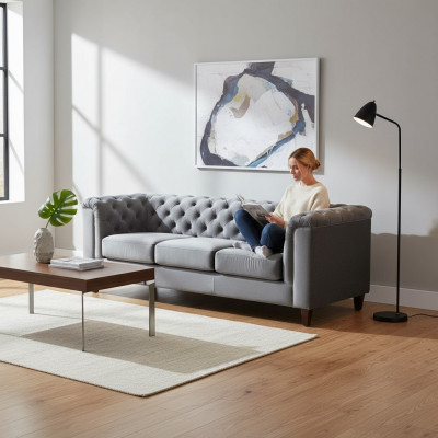 Designer sofa 3-seater Chesterfield couch upholstered sofas three-seater seat