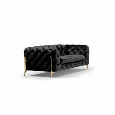 Design Chesterfield Sofa 2-seater couch velvet upholstery fabric sofas two-seater new
