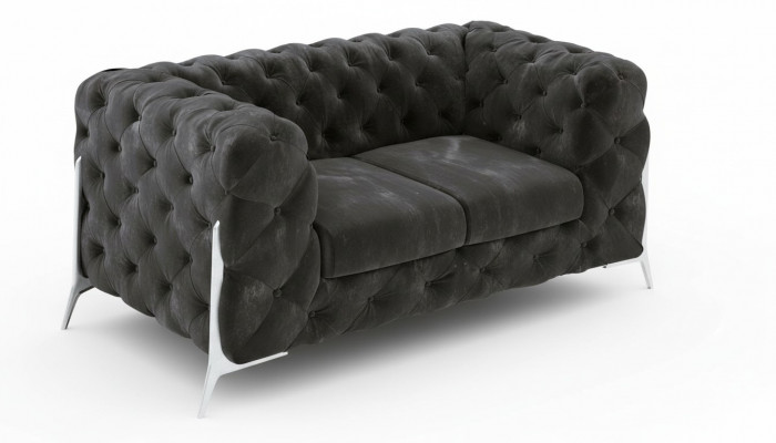 Chesterfield Couch 2-Seater Upholstered Seat Fabric Textile Couches Leather Sofas Sofa