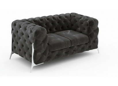 Chesterfield Couch 2-Seater Upholstered Seat Fabric Textile Couches Leather Sofas Sofa