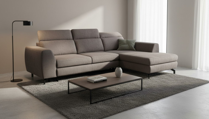 Design corner sofa, sleeper sofa, bed function, couch, textile upholstery, sofas, bed box