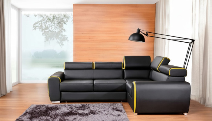 Design corner sofa L-shape with sleeping function couch leather fabric sofas couches