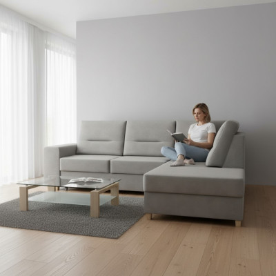 Design corner sofa L-shape bed function couch leather textile sofas corner couch