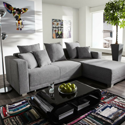 Sectional L-shape sofa couch upholstered sofas living area fabric sofa ottoman couches