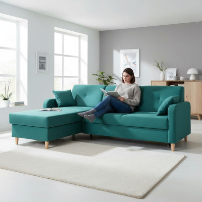 Sleeper Sofa Design Corner Sofa L-shaped Bed Couch Textile Sofas Fabric Sleep Function