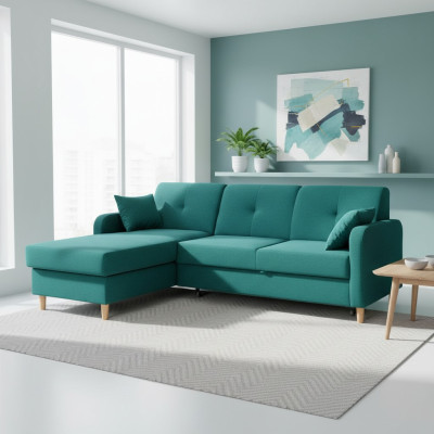Sleeper Sofa Design Corner Sofa L-shaped Bed Couch Textile Sofas Fabric Sleep Function
