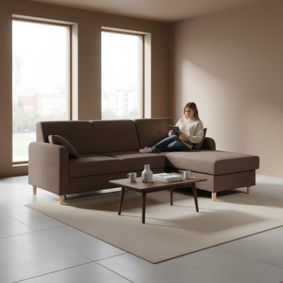 Design corner sofa sleeper sofa bed function couch leather textile upholstery sofas box