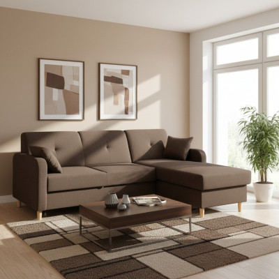 Design corner sofa sleeper sofa bed function couch leather textile upholstery sofas box