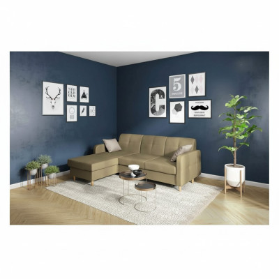 L-shaped sectional sofa living room set upholstery design bed function modern
