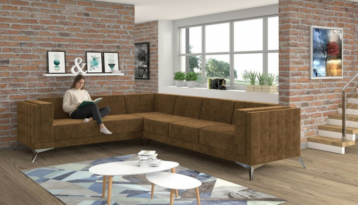 Modern corner sofa fabric sofa L-shape upholstered corner suite living landscape couch sofa