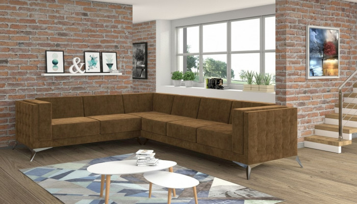 Modern corner sofa fabric sofa L-shape upholstered corner suite living landscape couch sofa