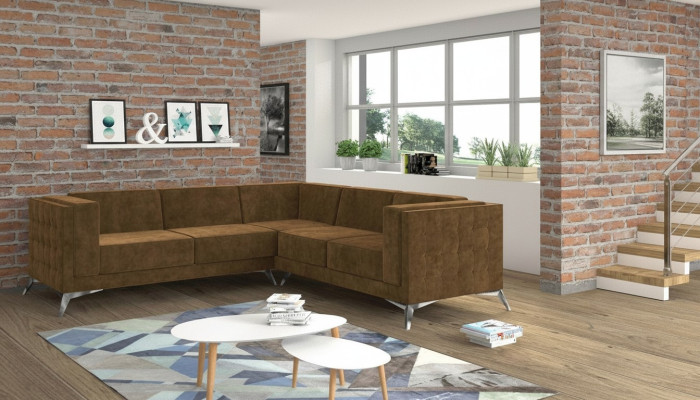 Design corner sofa L-shaped sofa couch upholstery classic couches corner sofas brown new