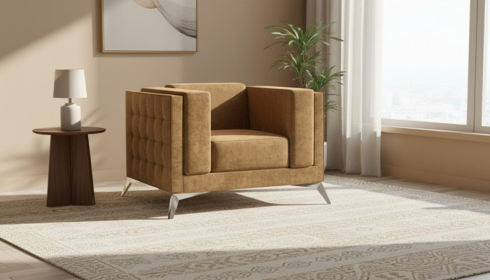Chesterfield armchair TV couch 1-seater sofa fabric couches upholstery textile