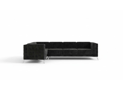 Chesterfield sectional sofa L-shape fabric design couch upholstery seat textile sofa corner new