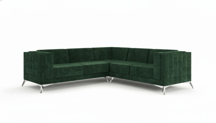 Sofa L-Shape Chesterfield Couch Living Area Set Design Classic