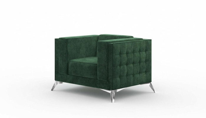 Chesterfield Armchair 1 Seater Couche Upholstery New TV Sofa Textile Fabric