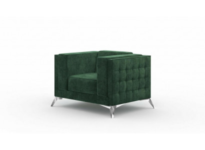 Chesterfield Armchair 1 Seater Couche Upholstery New TV Sofa Textile Fabric