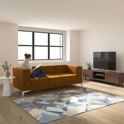 L-shaped sectional designer sofa couch upholstered seating suite fabric living landscape