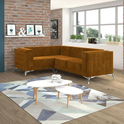 L-shaped sectional designer sofa couch upholstered seating suite fabric living landscape