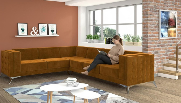 Corner sofa L-shape fabric couch living landscape suite design modern sofa