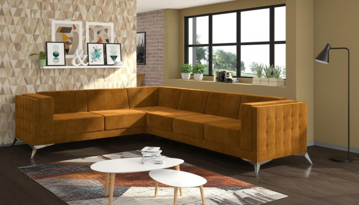 Corner sofa L-shape fabric couch living landscape suite design modern sofa