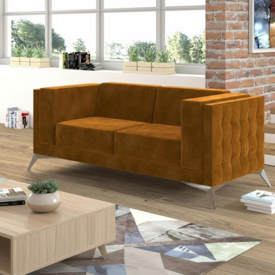 Two-seater Chesterfield upholstered couch fabric sofas seating suite
