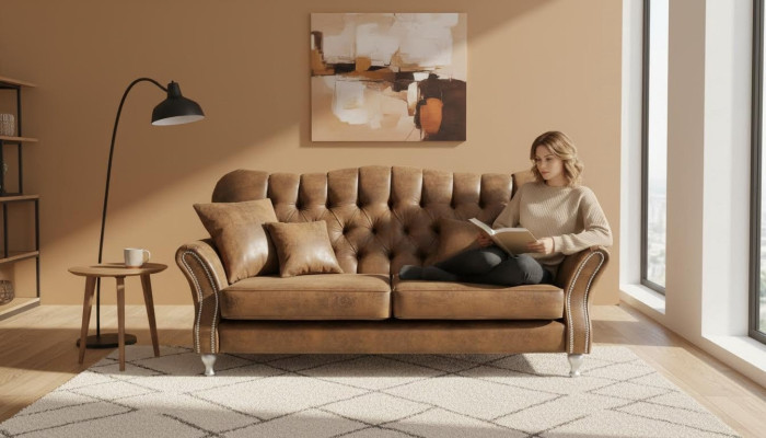 Sofa Couch Upholstery 3 Seater Leather Sofas Couches Chesterfield Design