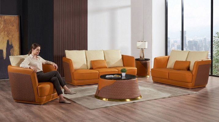 Living landscape sofa set 3+2+1 seat leather sofa couch suite