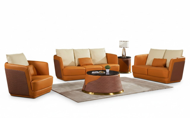 Living landscape sofa set 3+2+1 seat leather sofa couch suite