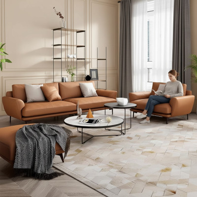 Upholstered Couches Fabric Luxurious Living Room Sofa Set 3+2+1 Set Leather