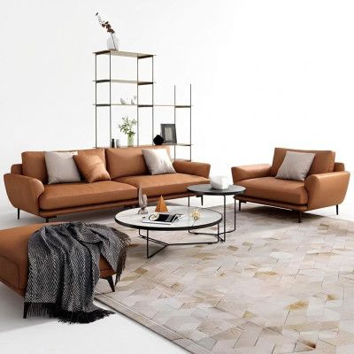 Upholstered Couches Fabric Luxurious Living Room Sofa Set 3+2+1 Set Leather