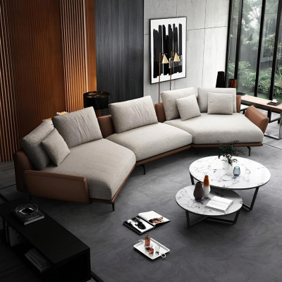 U-shaped sectional fabric sofa living landscape set design modern trapezoid sofa new