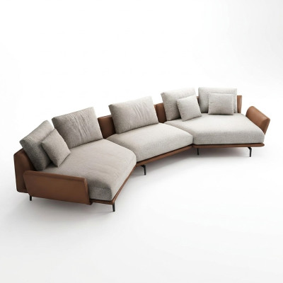 U-shaped sectional fabric sofa living landscape set design modern trapezoid sofa new