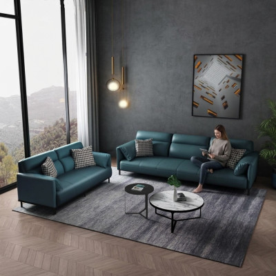Sofa 3-seater leather sofa couch living area suite design modern seating.