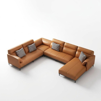 Living landscapes corner sofa couch set leather upholstery seat corner sofa U-shape XXL