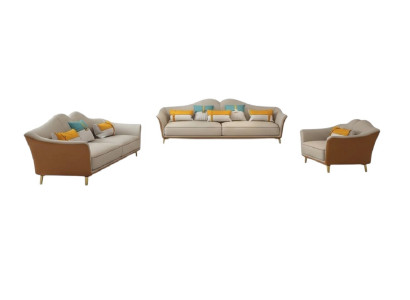 Luxury living room suite leather upholstered couches fabric sofa set 3+2+1 set