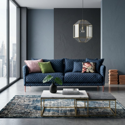 Sofa 3-seater couch living landscape modern set design sofa seat fabric