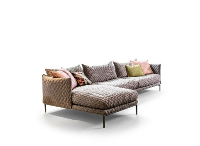 Sectional L-shape couch living landscape set design modern sofa fabric textile new