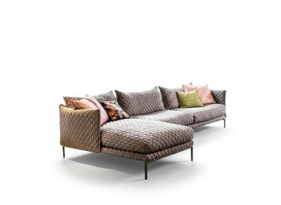 Sectional L-shape couch living landscape set design modern sofa fabric textile new
