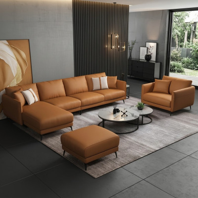 Corner sofa + armchair leather sofa couch living landscape set design modern sofa seat