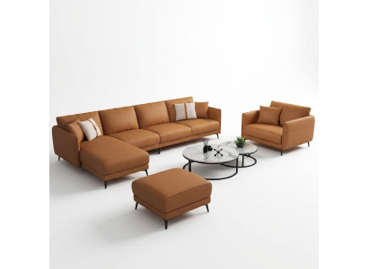 Corner sofa + armchair leather sofa couch living landscape set design modern sofa seat